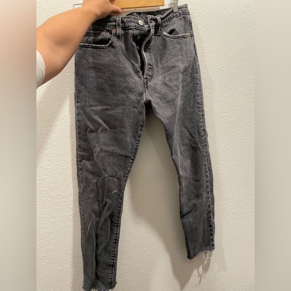 Black washed 501 Levi Skinny Jeans